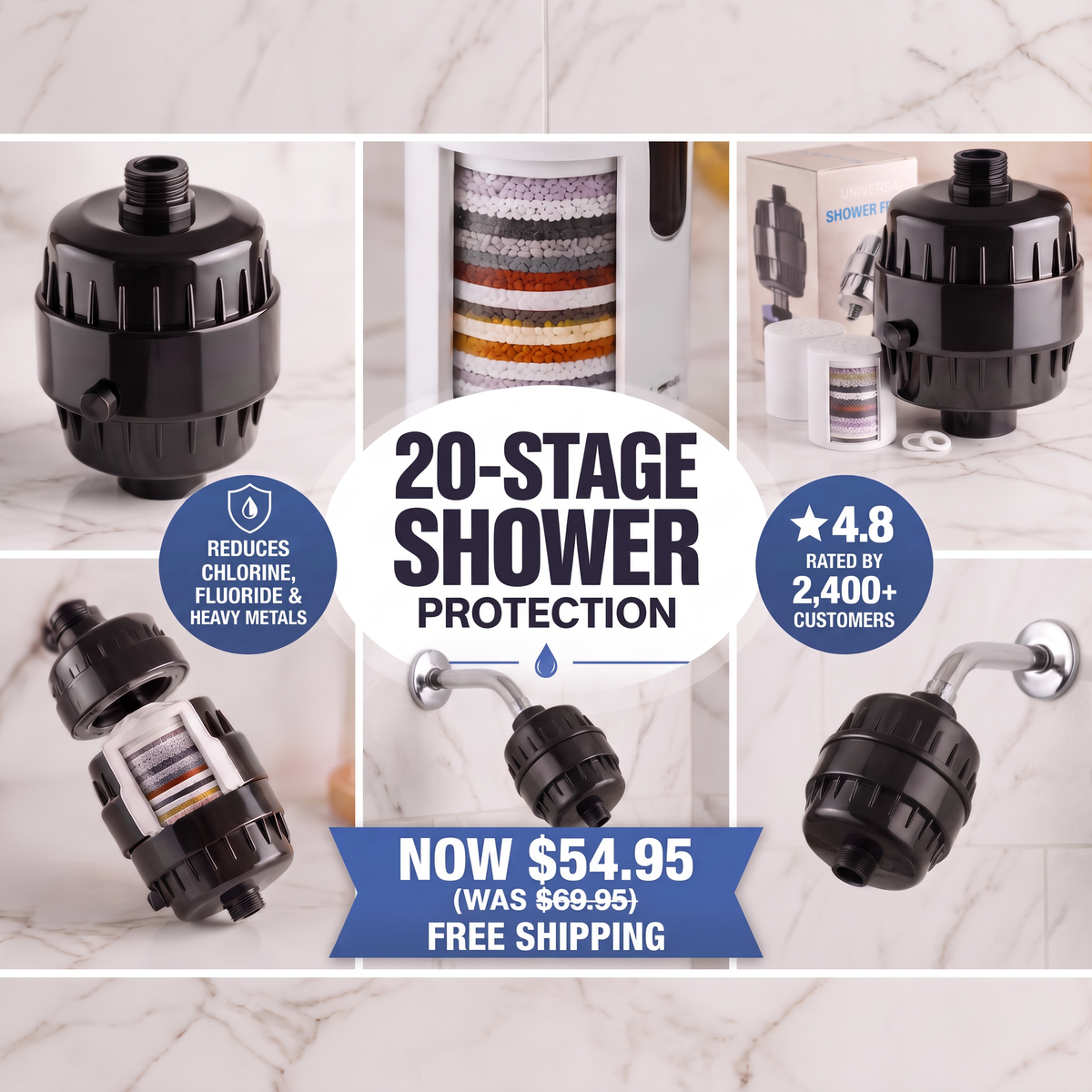 20-Stage High-Output Shower Filter